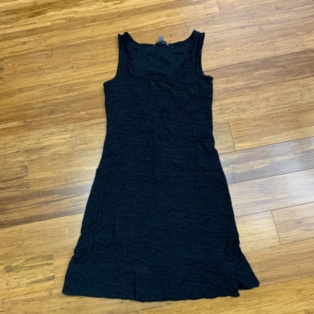 Toad&Co Samba Wave Tank Dress‎ Womens XS Black Textured Sleeveless Casual Active
